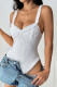 Sexy Solid Color Lace Lace Up V Neck Skinny Bodysuits