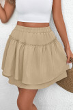 Vacation Solid Color Flounce Loose Type A Solid Color Bottoms