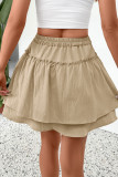 Vacation Solid Color Flounce Loose Type A Solid Color Bottoms
