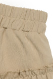 Vacation Solid Color Flounce Loose Type A Solid Color Bottoms