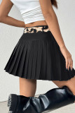 Elegant Solid Color Buttons With Belt Zipper Pleated High Waist Type A Solid Color Bottoms