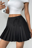 Casual Solid Color Zipper Pleated High Waist Type A Solid Color Bottoms