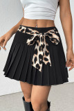 Elegant Solid Color Buttons With Belt Zipper Pleated High Waist Type A Solid Color Bottoms