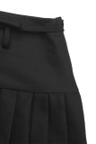 Casual Solid Color Zipper Pleated High Waist Type A Solid Color Bottoms