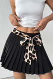Elegant Solid Color Buttons With Belt Zipper Pleated High Waist Type A Solid Color Bottoms