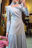 Elegant Solid Color Patchwork Hot Drill ribbon Square Neck Evening Dresses