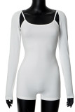Sexy Solid Color U Neck Sleeveless Two Pieces