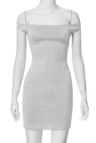 Sexy Solid Color Off Shoulder Wrapped Skirt Dresses