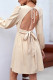 Sexy Solid Color Lace Up Backless O Neck A Line Dresses