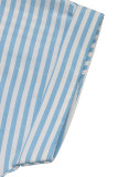 Casual Stripe Pocket Patchwork Turndown Collar Tops
