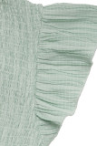 Elegant Solid Color Ruched Flounce V Neck A Line Dresses