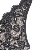 Sexy Solid Color Lace Lace Up Halter Skinny Bodysuits