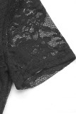 Sexy Solid Color Lace V Neck Skinny Bodysuits