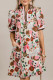 Casual Floral Print Pocket Contrast V Neck Printed Dresses