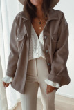 Fashion Casual Solid Patchwork Turndown Collar Outerwear