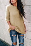 Fashion Street Solid O Neck Tops