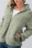 Fashion Street Solid Split Joint Hooded Collar Tops