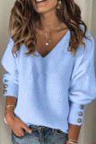 Fashion Casual Solid V Neck Tops
