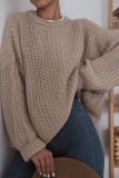 Fashion Casual Solid Split Joint O Neck Tops