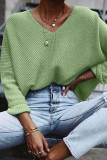 Fashion Casual Solid Pullovers V Neck Tops
