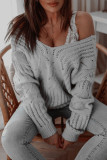 Fashion Casual Solid V Neck Tops