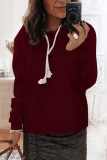 Fashion Casual Solid Split Joint Hooded Collar Tops