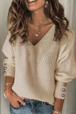 Fashion Casual Solid V Neck Tops