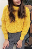 Fashion College Solid Turtleneck Tops