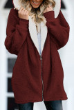 Fashion Street Solid Split Joint Hooded Collar Outerwear