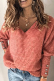 Fashion Casual Solid V Neck Tops