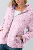 Fashion Street Solid Split Joint Hooded Collar Tops