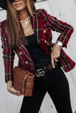 Fashion Street Adult Polyester Print Cardigan Turn-back Collar Outerwear