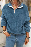 Fashion Casual Solid Split Joint Turtleneck Tops