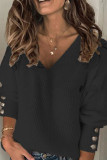Fashion Casual Solid V Neck Tops
