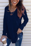 Fashion Casual Adult Solid Split Joint V Neck Tops