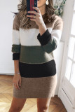 Fashion Casual Solid Split Joint O Neck A Line Dresses