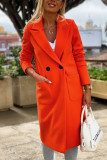Fashion British Style Solid Patchwork Turndown Collar Outerwear