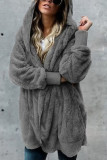 Fashion Street Solid Split Joint Hooded Collar Outerwear