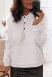 Fashion Casual Solid Split Joint Hooded Collar Tops