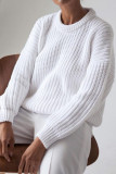 Fashion Casual Solid Split Joint O Neck Tops