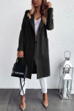 Fashion British Style Solid Patchwork Turndown Collar Outerwear