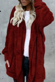 Fashion Street Solid Split Joint Hooded Collar Outerwear