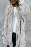Fashion Street Solid Split Joint Hooded Collar Outerwear