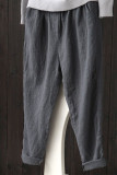 Fashion Casual Solid Loose High Waist Harlan Bottoms
