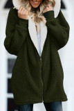 Fashion Street Solid Split Joint Hooded Collar Outerwear