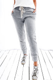 Fashion Casual Solid Frenulum Harlan Bottoms