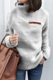 Fashion Street Solid Split Joint Turtleneck Tops