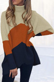 Fashion Casual Solid Split Joint Turtleneck Tops