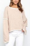 Fashion Street Solid Pullovers O Neck Tops