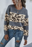 Fashion Casual Print Split Joint O Neck Tops